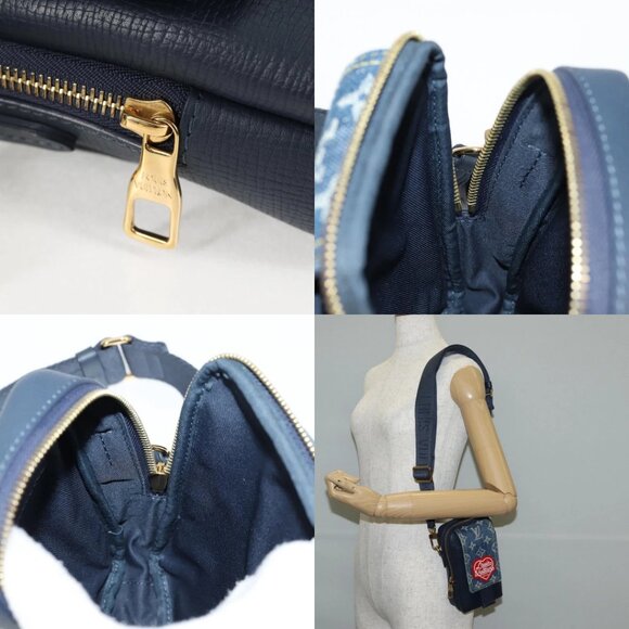 LOUIS VUITTON LV Squared Double Phone Pouch Blue M81060 LV Auth 132489M - Picture 14 of 14